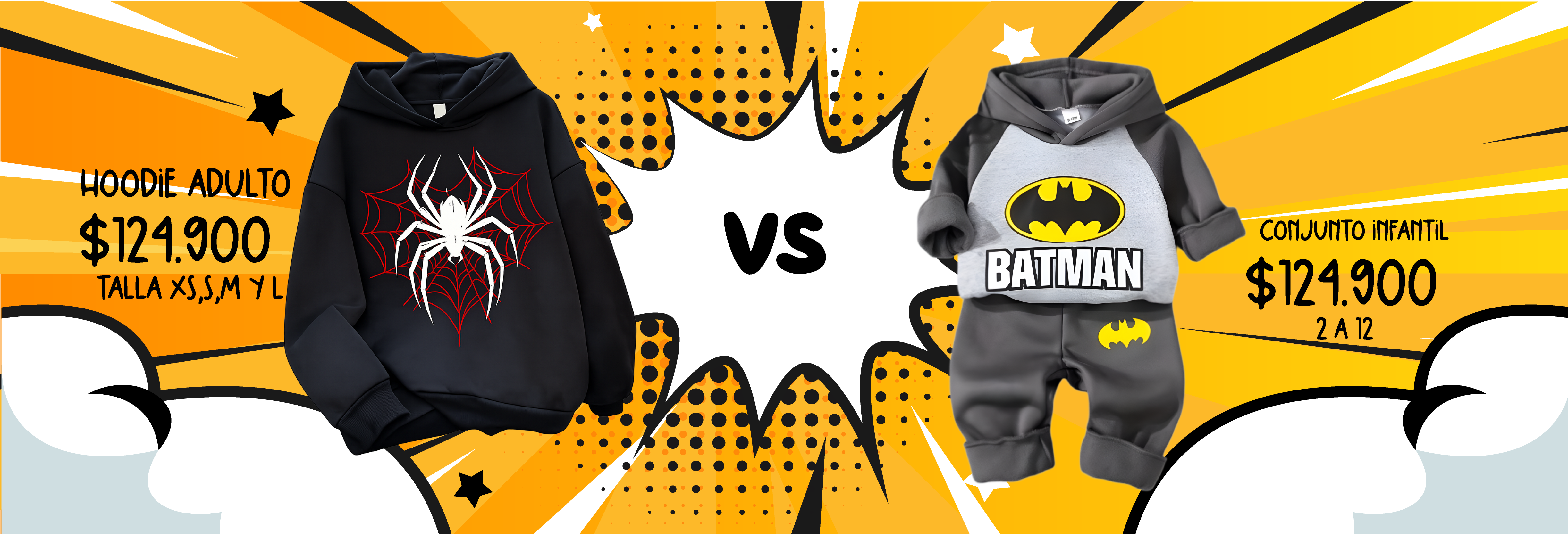 Hoodie adulto vs Conjunto infantil Batman - Sudaderas.com.co